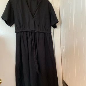 Black linen dress Mango